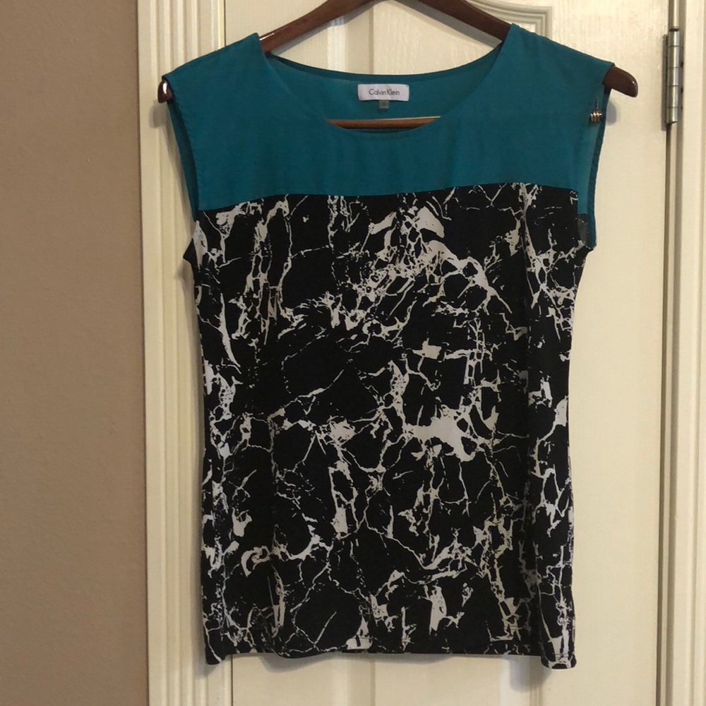 Calvin Cline color block blouse